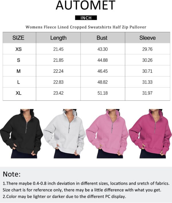 AUTOMET Womens Sweatshirts Half Zip Cropped Pullover Fleece Quarter Zipper Hoodies Fall outfits Clothes Thumb Hole - Image 6