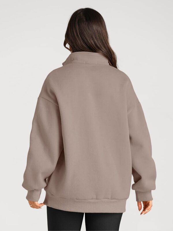 Trendy Queen Womens Oversized Sweatshirts Fall Fashion Hoodies Half Zip Pullover Long Sleeve Shirts Clothes Outfits - Image 4