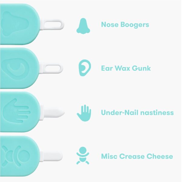 Frida Baby 3-in-1 Nose, Nail + Ear Picker: Baby Ear Cleaner + Baby Nose Cleaner and Nail Tool for Babies + Toddlers, Safely Clean Baby's Boogers, Ear Wax & More - Image 3
