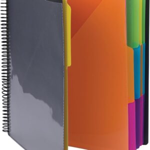 Smead Project Organizer, 24 Pockets, Grey with Assorted Bright Tabs, Tear Resistant Poly, 1/3-Cut Tabs, Letter Size (89206)