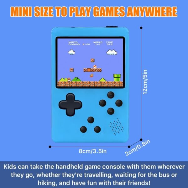 Handheld Game Console for Kids - 500 Retro Video Games - 3.0" LCD Screen - Portable Game Player with Rechargeable Battery - Mini Electronic Toy Gift for Boys and Girls - Image 3