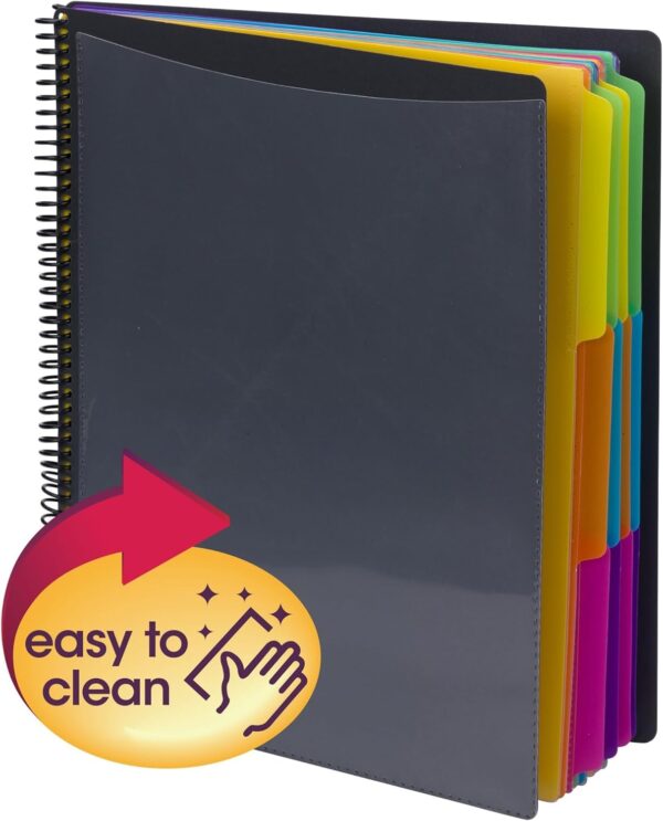 Smead Project Organizer, 24 Pockets, Grey with Assorted Bright Tabs, Tear Resistant Poly, 1/3-Cut Tabs, Letter Size (89206) - Image 2