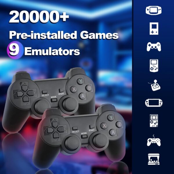 M8 Retro Game-Stick, Revisit Classic Games with Built-in 9 Emulators, 20,000+ Games, 4K HDMI Output, and 2.4GHz Wireless Controller for TV Plug and Play, 64GB - Image 2