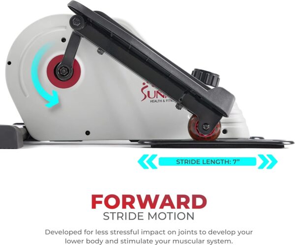 Sunny Health & Fitness Sitting Under Desk Elliptical Exerciser, Portable Pedal Training Machine for Senior Exercise, Peddler for Home/Office Workout, Optional Magnetic, Motorized, Connected or In Pink - Image 3