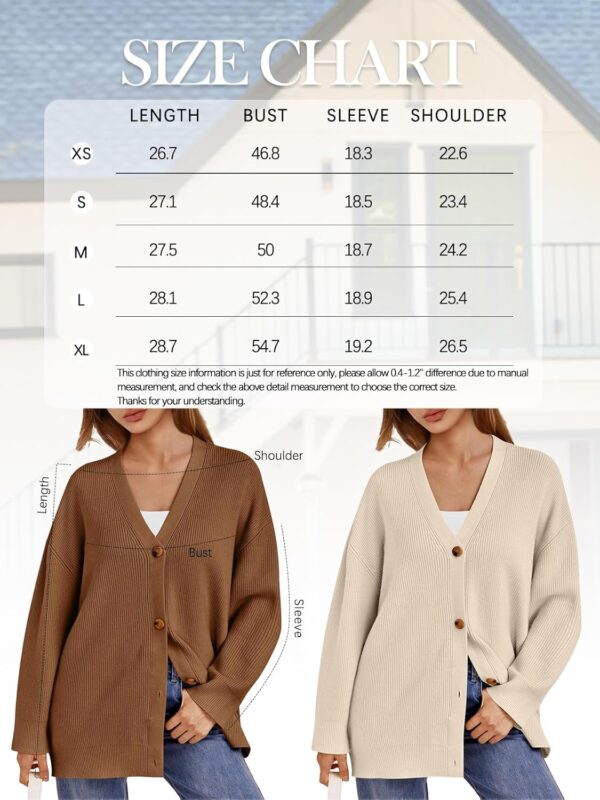 LILLUSORY Women Oversized Cardigan Sweater Fall Outfits Cloth Fashion V Neck Knit Button Front Casual Trendy Tops - Image 7