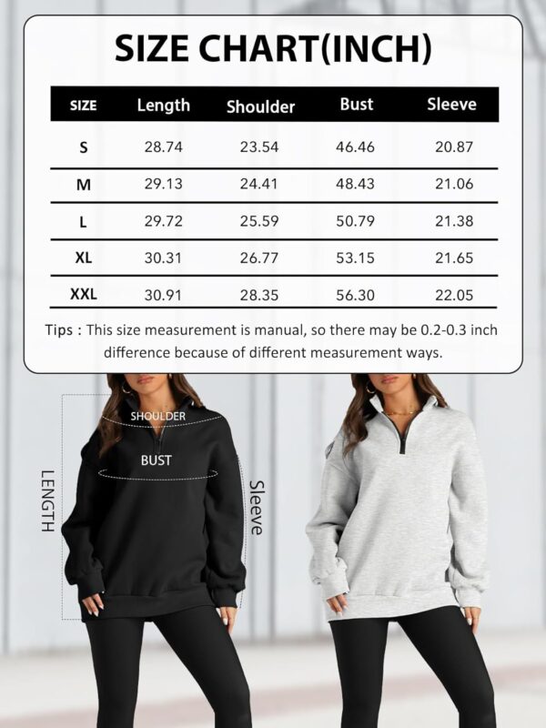 Trendy Queen Womens Oversized Sweatshirts Fall Fashion Hoodies Half Zip Pullover Long Sleeve Shirts Clothes Outfits - Image 6