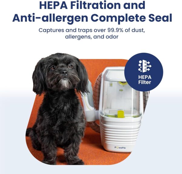 Professional Dog Grooming Vacuum Kit, Dogs & Cats, Direct Handheld Control, 7 Grooming Tools, Deshedding and Dematting for Grooming, Large 2.2L Dust Bin, UL, HEPA Filter - Image 8