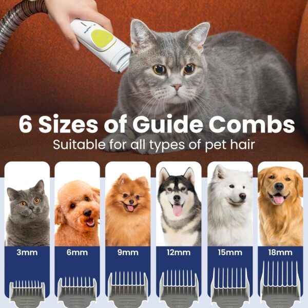 Professional Dog Grooming Vacuum Kit, Dogs & Cats, Direct Handheld Control, 7 Grooming Tools, Deshedding and Dematting for Grooming, Large 2.2L Dust Bin, UL, HEPA Filter - Image 4