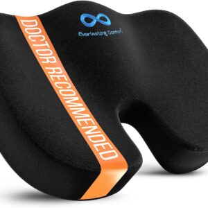 Everlasting Comfort Doctor Recommended Memory Foam Seat Cushions for Office Chairs - HSA FSA Eligible Tailbone Pain Relief Cushion, Sciatica & Back Support, Office Chair Cushion & Car Seat Cushion