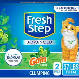 Fresh Step Clumping Cat Litter, With Gain, Advanced, Extra Large, 37 Pounds total (2 Pack of 18.5lb Boxes)